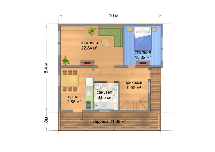 Комплект каркаса Видлица без гаража, 147 кв.м